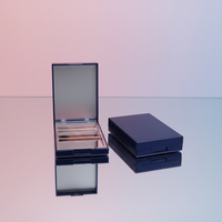 Maßgefertigte Zweifarbige Rouge-Puderdose mit Spiegel Lidschatten-Palette Leere Boxen Kosmetik-Puderbehälter Verpackungsmaterial