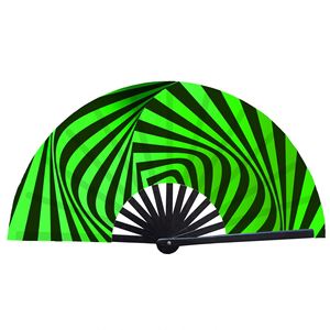 Large Rave Bamboo Bone Kung Fu Foldable <b>Hand</b> Fan Gilltering Folding Clack <b>Hand</b> Fans With Holster - Product Image 3