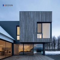 Portes et fenêtres coulissantes modernes en aluminium à rupture de pont thermique, triple ou double vitrage, pour maison passive, avec persiennes