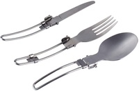 Matt Black Silverware Portable Fourchette et Cuillère Couteau 4 Pc Couverts de Voyage, Couverts de Camping en Plein Air