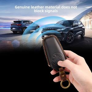 Funda para Llaves de Cuero Vacuno de Primera Capa, Apta para Chery Star Era ET, Llavero de Cuero Genuino Hecho a Mano - Product Image 3