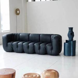Designer Style Living Room Customized <b>Sofa</b> White Leather 3 Seat <b>Floor</b> Sectional <b>Sofa</b> Couch - Product Image 3