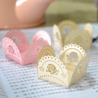 Envoltorios de Papel para Dulces, Trufas de Chocolate y Mini Postres con Diseño de Rosa Cortada con Láser para Decoraciones de Bodas y Fiestas