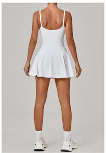 カスタムロゴ入りセクシーなストラップ付きタイトスポーツドレス、胸パッド付き、通気性抜群、アウトドアゴルフ、美しい背中、テニス、パデルドレス、女性用 - Product Image 6