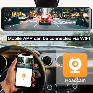 Caméra de tableau de bord avec écran tactile de 12 pouces, WiFi, GPS, double objectif avant/arrière 4K+1080P, enregistreur vidéo intelligent pour voiture - Product Image 3