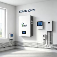 Batterie LiFePO4 murale de style Powerwall 5,12 kWh 51,2 V 100 Ah avec BMS intelligent pour stockage d'énergie solaire domestique, jusqu'à 16 parallèles