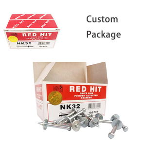 Clous à béton à actionnement par poudre, tête de 5,7 mm, tige lisse de 3,7 mm, plaqués zinc, rouges, Hit NK32, avec rondelle métallique - Product Image 6