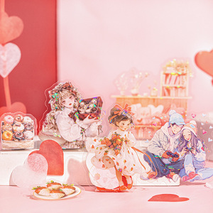 15 feuilles/paquet coquille lumière PET autocollant Pack romantique Confessions série saint valentin thème matériaux décoration 6 - Product Image 3