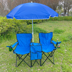 Portable Outdoor <b>Folding</b> Picnic Double Chair Cooler Beach Camping Chair - Product Image 2