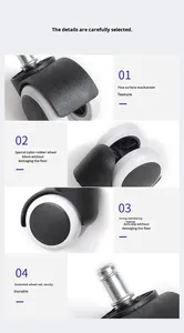Ruota Girevole in Plastica PU da 2 Pollici per Sedia, Design Contemporaneo per Mobili da Camera, Capacità di Carico 60kg, Cuscinetto a Sfera di Precisione - Product Image 4