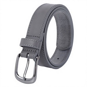 Ceinture en cuir de vachette véritable Equipro Grey, imprimé animal, boucle carrée en alliage, sangle décontractée, largeur 3,5 cm, longueur 110 cm, durable - Product Image 1
