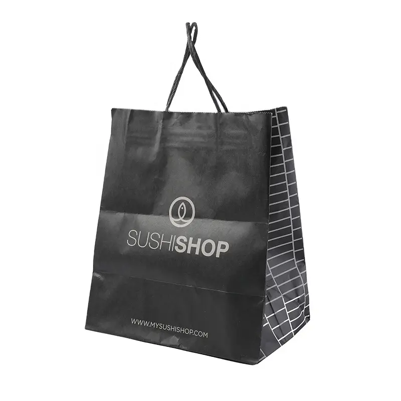 Wholesale Custom Printed Brand Logo Design Promotion Luxury Clothing Retail Gift Shopping Paper Bag With Handle