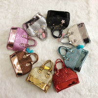 Mini pochette de luxe en PU pour filles avec broderie, plumes, chaînes et motif lettre - Fermeture éclair durable