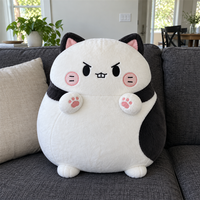 Coussin en peluche personnalisé en forme d'animal mignon, rond, en forme de chat, super doux, rembourré en coton PP, pour le repos ou la décoration