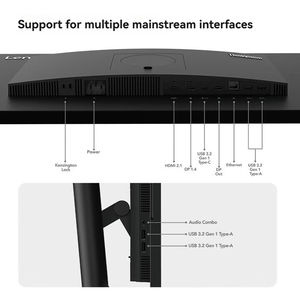 Écran de vidéoconférence <span class=keywords><strong>Lenovo</strong></span>/ThinkVision <span class=keywords><strong>27</strong></span> <span class=keywords><strong>pouces</strong></span> 2K ultra-clair, moniteur respectueux des yeux, T27hv-30, moniteur de bureau - Product Image 6