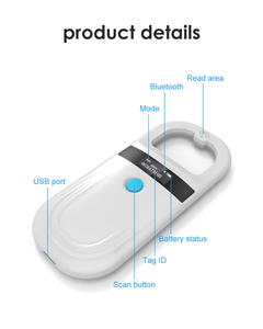 Считыватель <span class=keywords><strong>RFID</strong></span> для животных 134,2 кГц 125 кГц, сканер микрочипов для домашних животных, кошек, собак, Fdx-B, стеклянный чип, USB/Bluetooth считыватель тегов - Product Image 5