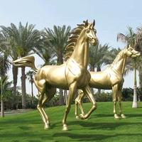 Sculpture d'animaux en Bronze sur mesure, Statue de cheval en Bronze doré, Sculpture de cheval en laiton