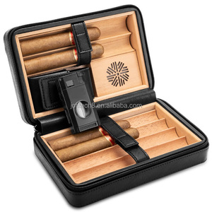 Étui à cigares en cuir à 6 doigts, rectangulaire, portable, pour le voyage, finition mate, design classique, vente en gros - Product Image 3