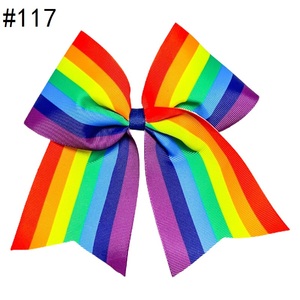 Lazo para salpicaduras de <span class=keywords><strong>pintura</strong></span> para niñas, cinta grande de grogrén de 6-7 pulgadas para el pelo con arcoíris - Product Image 2