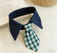 Bavoir à carreaux pour animaux de compagnie de style coréen et japonais, nœud papillon en dentelle, accessoires pour chiens en coton, toutes saisons, Zhejiang WB26