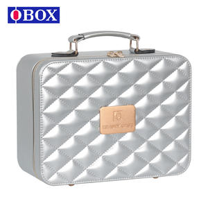 Estuche de Belleza OBOX Plateado, Espejo Cosmético Cuadrado, Organizador de Maquillaje Portátil para Uso Diario - Product Image 1