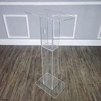 Atril Redondo Clásico de Acrílico Transparente para Púlpito, Podio, Soporte para Eventos, Recepción, Mostrador de Anfitriona, Uso Portátil en Iglesias