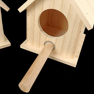 Toptan ucuz küçük bitmemiş el işi lüks ahşap dekore bahçe kapalı açık Birdhouse ile kolay temiz - Product Image 4
