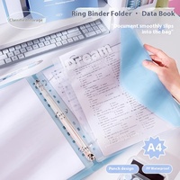 Dossier d'insertion transparent en forme de L A4 Sac de rangement en papier de test à feuilles mobiles Fichier de protection de livre de collection à rabat multicouche pour