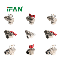 Robinet à boisseau sphérique en laiton IFAN 1/2"-1-1/4" PN40 avec filetage BSP NPT pour alimentation en eau chaude et froide