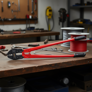 Pince à sertir manuelle de 30 pouces avec manche long pour câbles métalliques, outil de sertissage pour manchons ovales en aluminium et cuivre de 5/32 et 5/16, qualité industrielle - Product Image 2