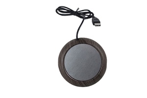 Personalized USB Cup Warmer Coaster - Wood Grain Coffee <b>Mug</b> Heater Pad for Desk, Tea & Beverage Warmer for Home/Office - Product Image 4