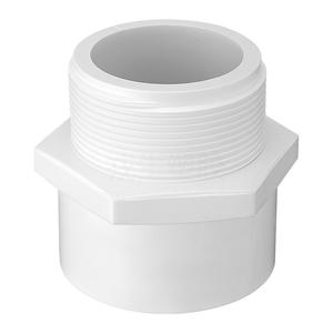 Conector Recto de Inserción Interna de PVC para Tuberías de Agua, Rosca Macho Estándar Americana Blanca SCH40, Adaptador y Conector de UPVC - Product Image 1