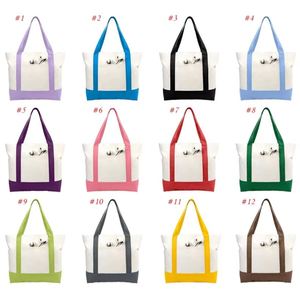 Sacs fourre-tout personnalisés en gros pour femmes, sacs de courses réutilisables avec logo, en toile de coton sérigraphiée, pour usage quotidien - Product Image 2