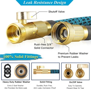 50ft Rubber Watering Hoses Lawn 10 Function Nozzle Expandable Lightweight No-Kink Flexible Double Latex Core - Product Image 3