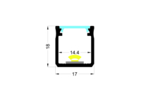 YG-H004 Bande lumineuse LED 17*18mm à montage en surface, profilés en aluminium linéaires LED pour l'éclairage des armoires