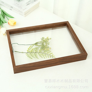 Wooden Photo <b>Frame</b> Rectangle Solid Wood Handmade Display Stand For Dried Flowers Decorative - Product Image 5
