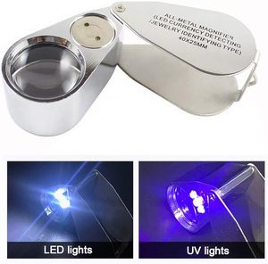 <span class=keywords><strong>40x</strong></span> Opvouwbare Pocket Vergrootglas Loep Met Uv Led Licht Verlicht Glas Lens Tool Voor Sieraden Rotsen Munten Antiek - Product Image 5