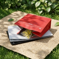 Sachet de café personnalisé imprimé, qualité alimentaire, haute barrière, en aluminium, fond plat, fermeture éclair facile à ouvrir avec valve de dégazage