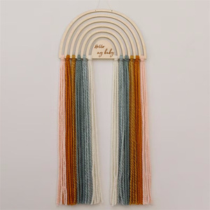 Nouvelle décoration murale pour <span class=keywords><strong>chambre</strong></span> d'enfant <span class=keywords><strong>arc</strong></span>-<span class=keywords><strong>en</strong></span>-<span class=keywords><strong>ciel</strong></span>, pendentif <span class=keywords><strong>en</strong></span> laine pure avec pompon, accessoires photo pour bébé, décorations suspendues pour la cérémonie du premier mois du bébé - Product Image 5
