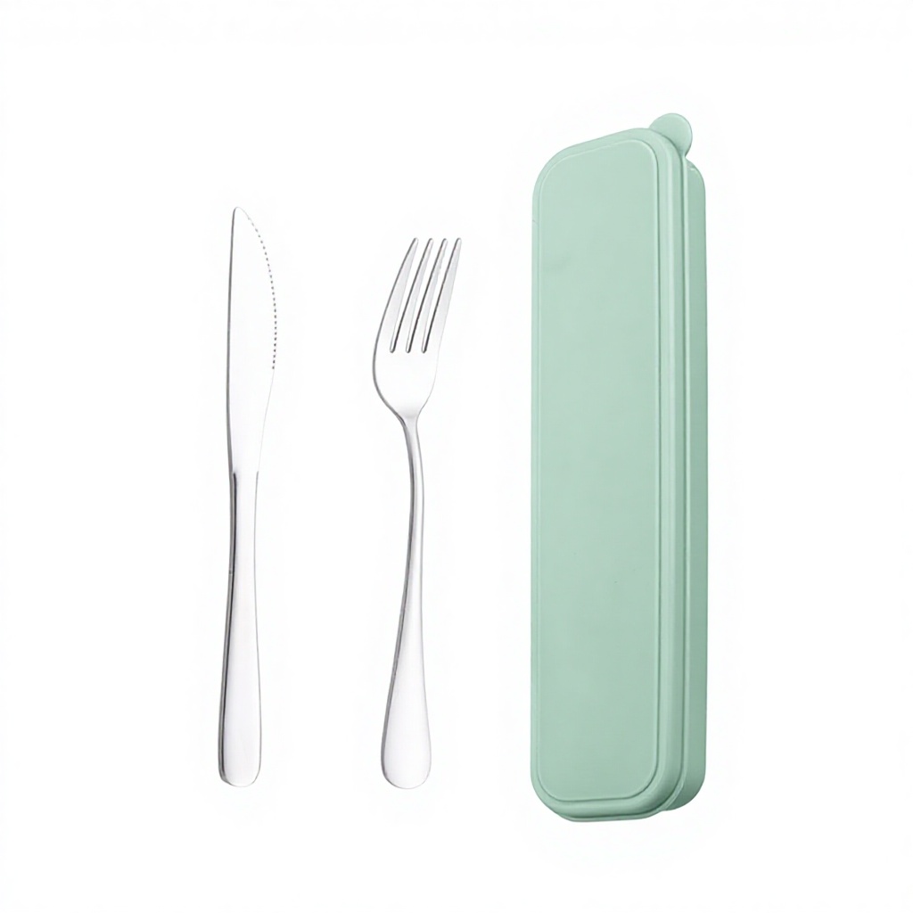Nordic four-color green knife fork set