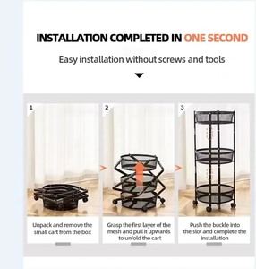 फोल्डेबल स्टोरेज रैक मल्टी-लेयर चलती आयोजक अलमारियों रसोई द्वीप कार्ट्स आयोजक शेल्फ रसोई - Product Image 2