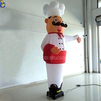Danseur gonflable Chef pour la publicité des restaurants, Chef gonflable personnalisé avec main qui agite