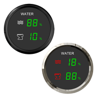 Jauge double 2 en 1 de 52 mm, jauge de température de l'eau et de niveau de carburant, alarme pour bateau, voiture, camion, neuve
