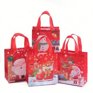 Bolsas de tela coloridas para Navidad, bolsas de compras impresas no tejidas para regalos de fiesta, venta al por mayor - Product Image 5