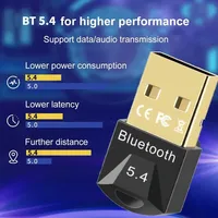 Adaptador USB Bluetooth 5.4, Transmisor de Audio BT, Receptor Inalámbrico para Altavoz, Ratón, Computadora, Portátil