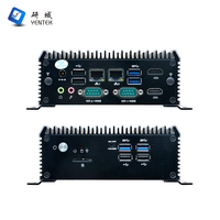 Mini PC Industrial Sin Ventilador Intel Celeron 5205U Salida de Pantalla Dual 4K 2 LAN Gigabit 2 RS232/485 COM Win 10 Linux