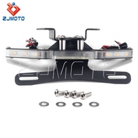 Motorrad-Kennzeichenhalter mit Bernsteinfarbenem LED-Blinker, Hinteres Weißes Kennzeichenlicht, Heckverkleidung für Yamaha FZ-07 MT-07 2014-2020