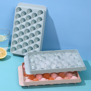 Molde redondo para Hacer bolas de hielo, bandeja de cubitos de hielo con tapa, fabricante de bolas de hielo, congelador, 2023 - Product Image 2