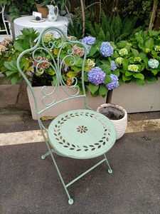 American Retro Old Chaise pliable en <span class=keywords><strong>fer</strong></span> <span class=keywords><strong>forgé</strong></span> Table Courtyard Casual Traditional Outdoor Dining Furniture Old Hollow Pattern - Product Image 3