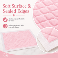 Tapis d'apprentissage pour animaux de compagnie rose, extra absorbants et écologiques, avec couche supérieure douce, noyau épais, base imperméable, pour chiens et chats, fonction nettoyante